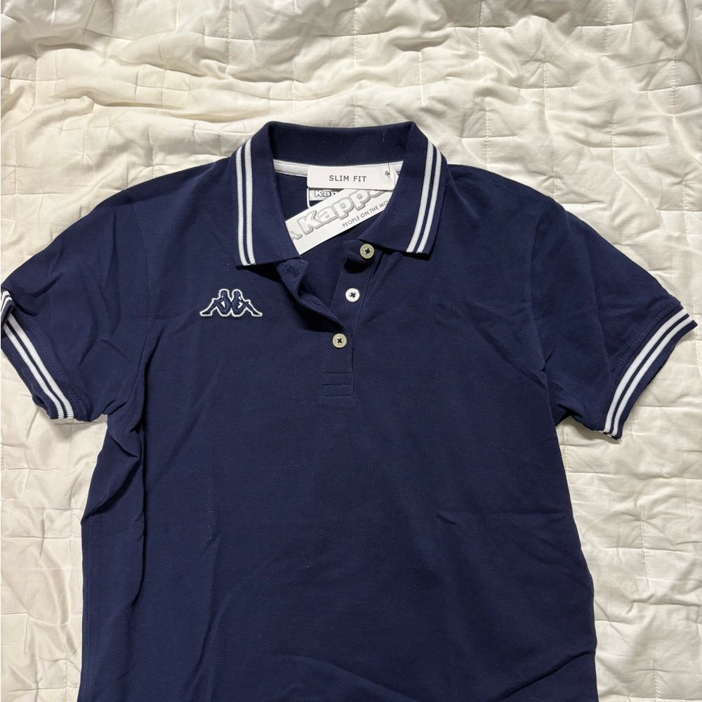 Kappa Blue and White Polo Shirt Sporty Design